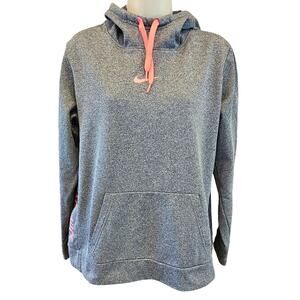 Nike center swoosh pink grey side spell out performance active hoodie L EUC
